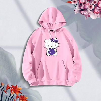 Premium Comfortable (Cutipy Cat-Pink) Ladies winter hoodie